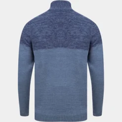 Clearance Mens Contrast Panel 1/4 Zip Neck Jumper Knitwear
