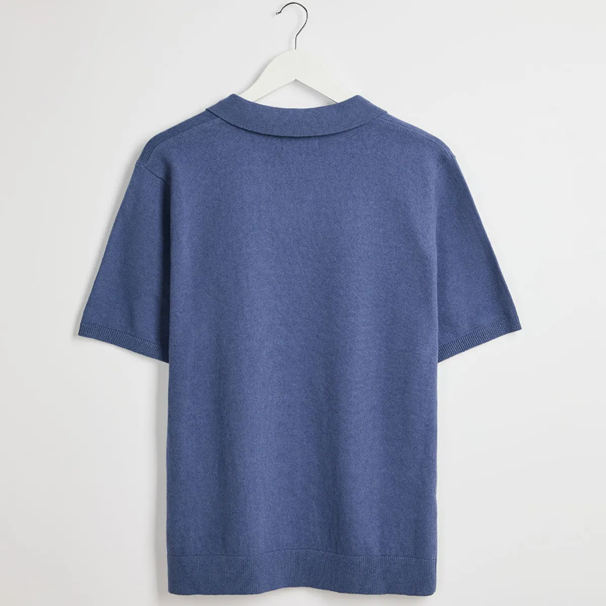 Clearance Mens Denim Blue Trophy Neck Polo Top T-Shirts & Polos
