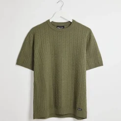 Outlet Men's Sage Textured Front Knitted T-Shirt T-Shirts & Polos