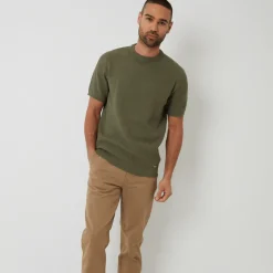 Outlet Men's Sage Textured Front Knitted T-Shirt T-Shirts & Polos