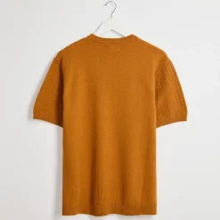 Discount Men's Textured Front Knitted T-Shirt T-Shirts & Polos