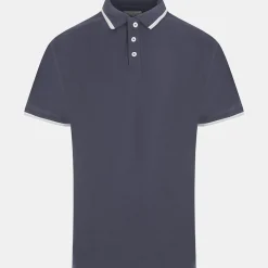 Best Men`s Tipped Collar Polo Navy T-Shirts & Polos