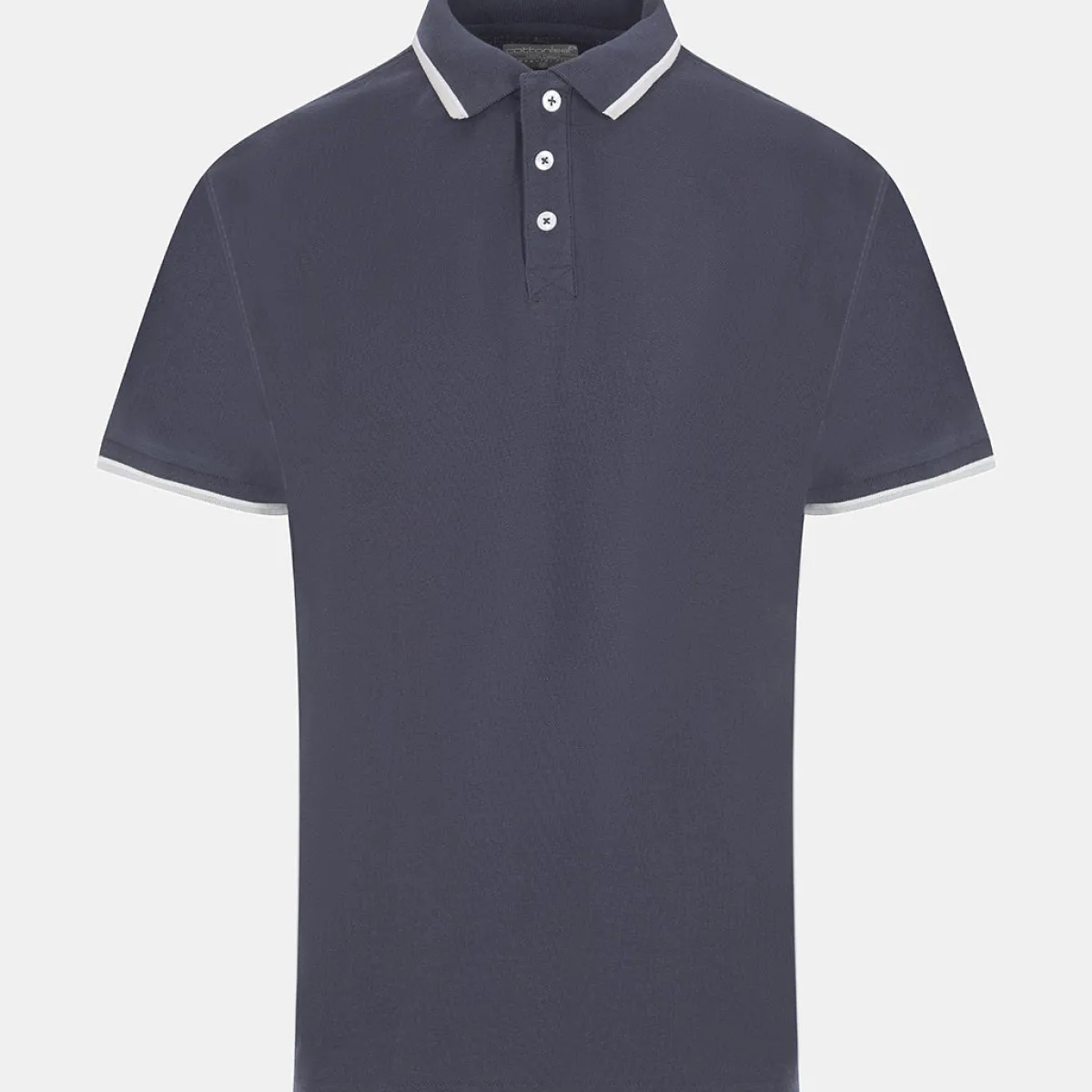 Best Men`s Tipped Collar Polo Navy T-Shirts & Polos