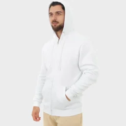 Outlet Mens White Zip Hoodie Sweatshirts & Hoodies