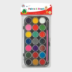 Discount 21 Paints and Brush Set Arts & Crafts