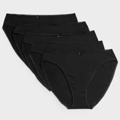 Outlet 5pk Black High Leg Briefs Women Underwear