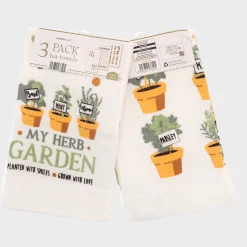 Clearance 3PK Velour Herb Garden Tea Towel Tea Towels
