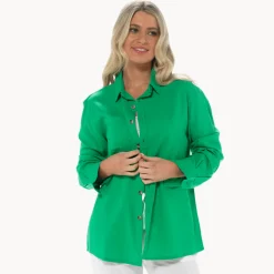 Best Relaxed Fit Linen Blend Shirt Women Linen | Tops