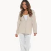 Online Relaxed Fit Stone Linen Blend Shirt Women Linen | Tops