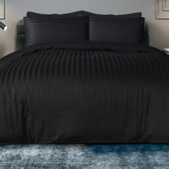 Hot Sleepdown Satin Stripe Single Duvet Set Duvet Cover Sets
