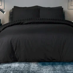 Hot Sleepdown Satin Stripe Single Duvet Set Duvet Cover Sets