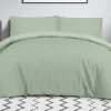 Sale Sleepdown Green Stripe Dobby Single Duvet Set Duvet Cover Sets