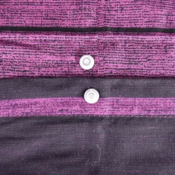 New Sleepdown Purple Textured Stripe Double Duvet Set Duvet Cover Sets