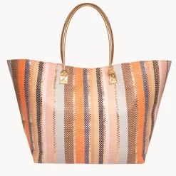 Hot Striped Beach Bag Storage