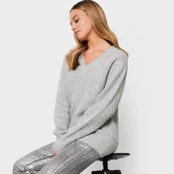New Threadbare Ladies V Neck Knitted Jumper Women Hoodies & Sweatshirts