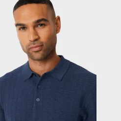 Clearance Threadbare Mens Denim Blue Polo Jumper Knitwear