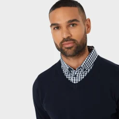 Outlet Threadbare Mens Mock V Neck Jumper Knitwear | Sweatshirts & Hoodies